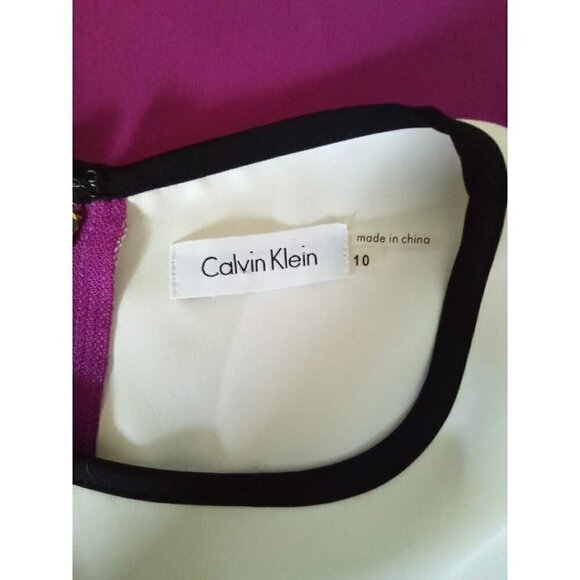 Calvin Klein Colorblock Sleeveless Shift Mini Dress Size 10 - Picture 5 of 6